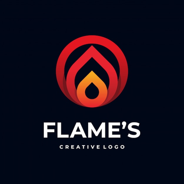 Modern linear flame logo