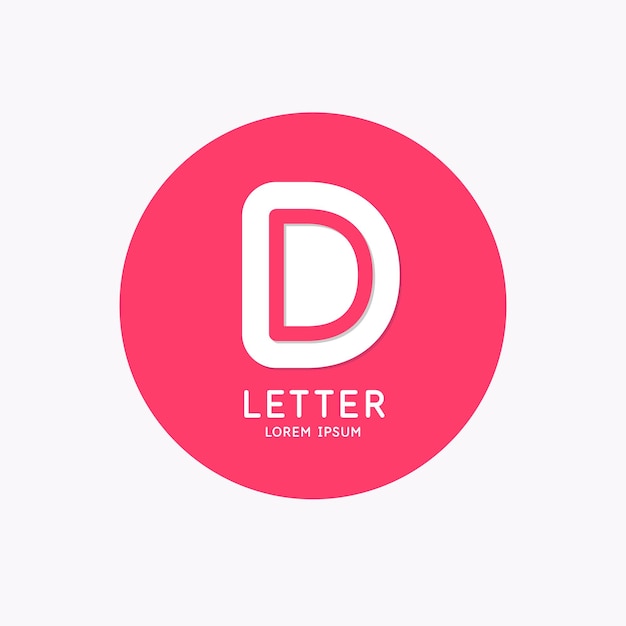 Modern linear logo and sign the letter d