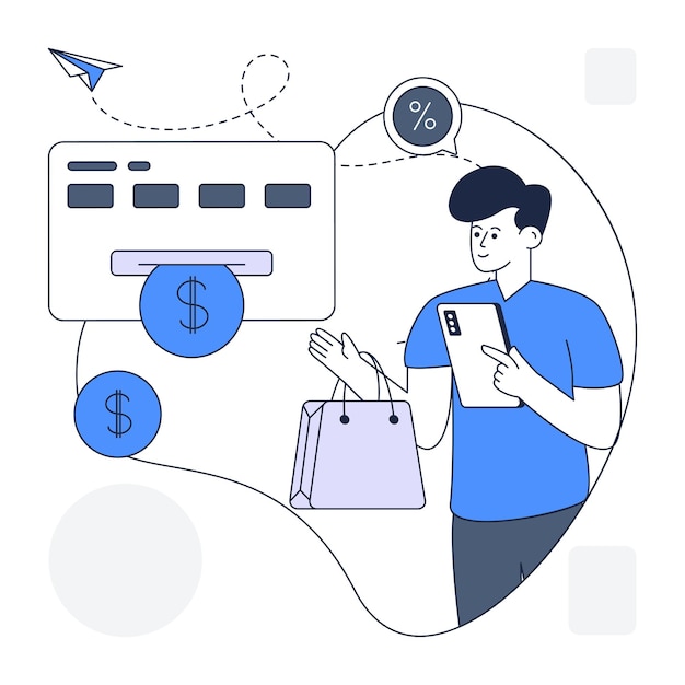 Vector a modern linear vector of bill payment