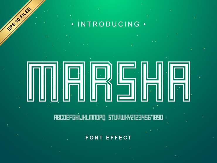 Modern lines alphabet font effect