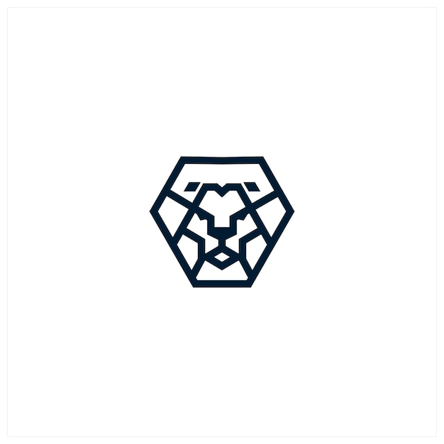 Modern Lion Line Art Logo Design