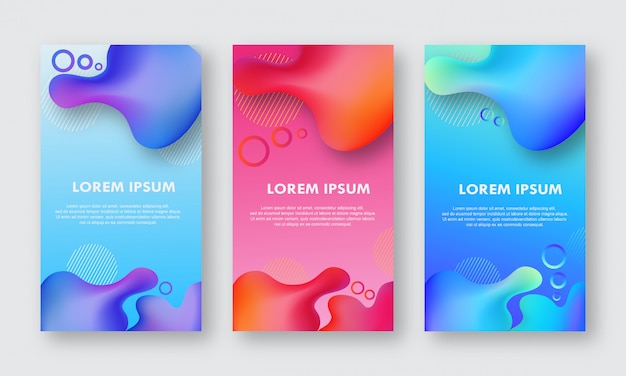 Vector modern liquid banners set