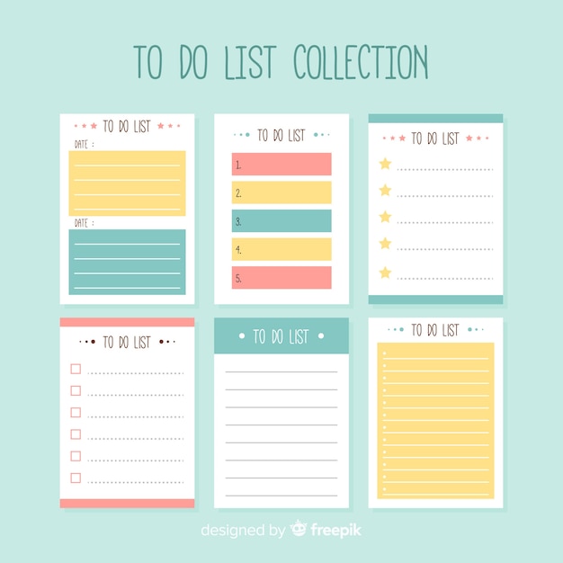 Vector modern to do list collection with colorful style