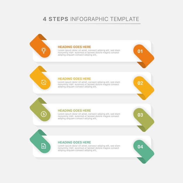 modern list infographic design template with four options