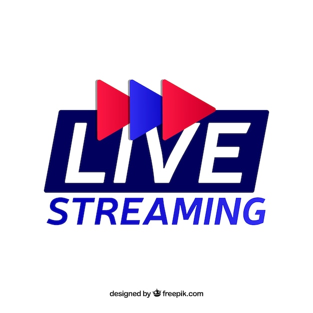 Modern live streaming icon with flat design