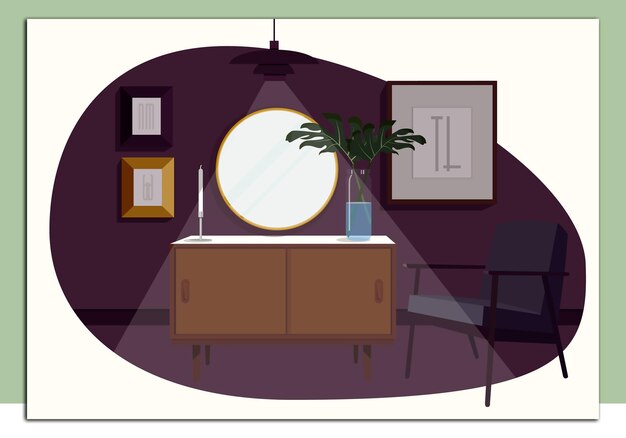 Illustrazione moderna del soggiorno design d'interno