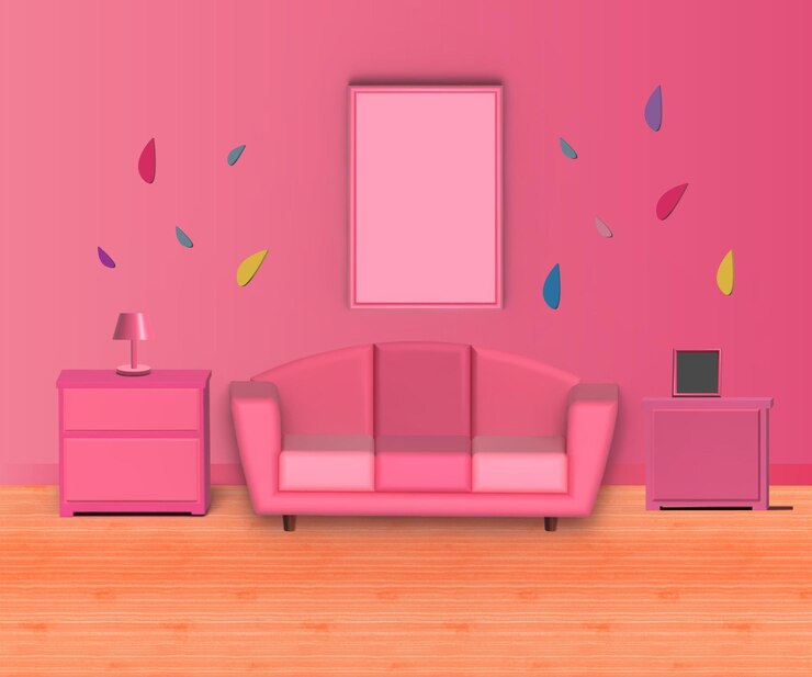 Vector ソファと室内植物を備えた近代的なリビングルームインテリア