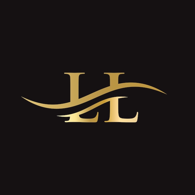 Современный дизайн логотипа LL для бизнеса и фирменного стиля Креативная буква LL с концепцией роскоши