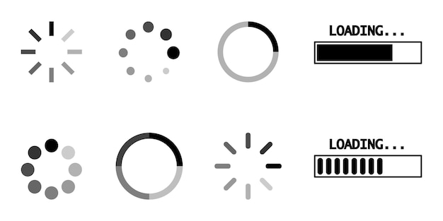 Vector modern loading vector icons, great design for any purposes. set loading vector icons.