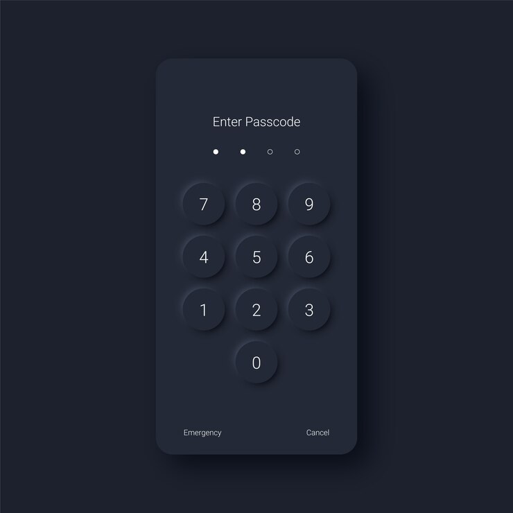 Vector modern lock screen interface