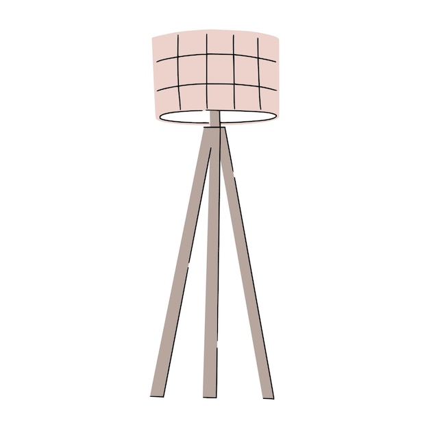 Modern loft floor lamp with squared pattern for scandinavian interior