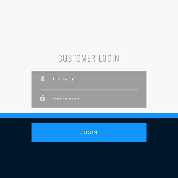 Disegno di modello piano di login piatto per i progetti web o app