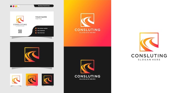 Modern logo for consulting develop advanced company premium vector