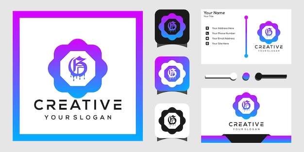 Современный дизайн логотипа буквы g и цветы