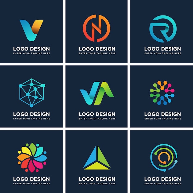 Modern logo design templates set