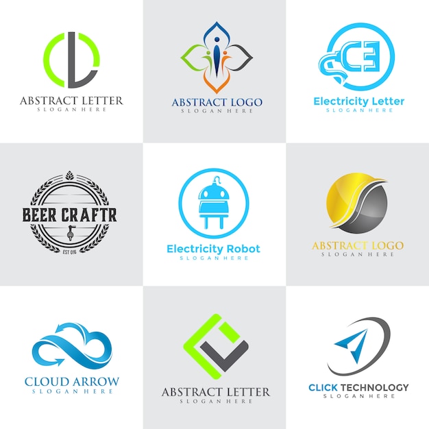 Vector modern logo design templates set