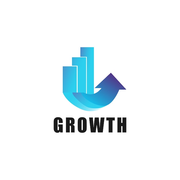 Vector modern logo growth investment design for financial industry creative vector