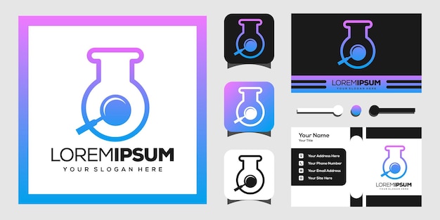 modern logo labs and magnifying