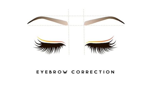 Vector modern logo for makeup artists. eye icon with eyebrow correction