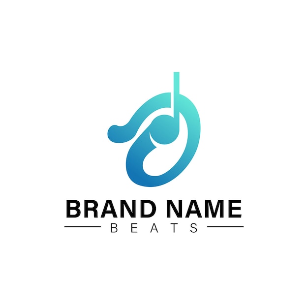 Vector modern logo for a music studio with a ear icon in the middle for music logo