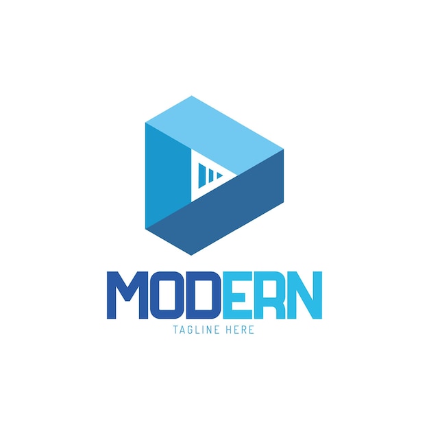 modern logo-ontwerp met afspeelknop