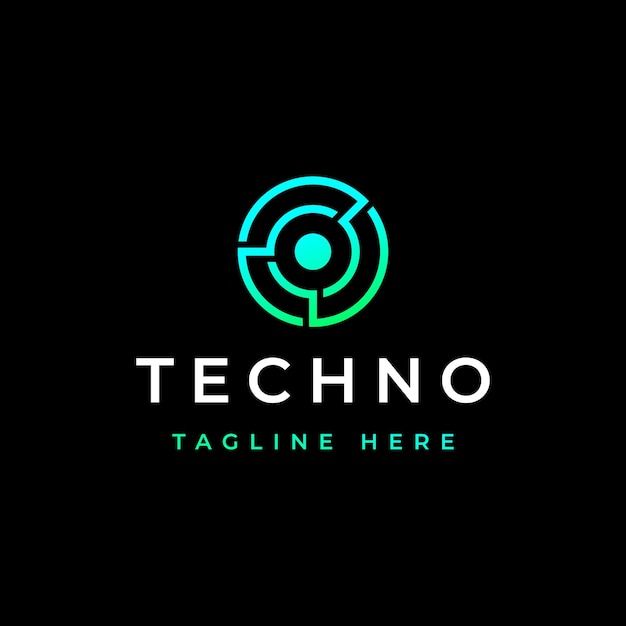 Modern logo-ontwerp met cirkeltechnologie