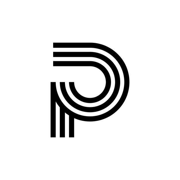 Modern logo-ontwerp met de letter p