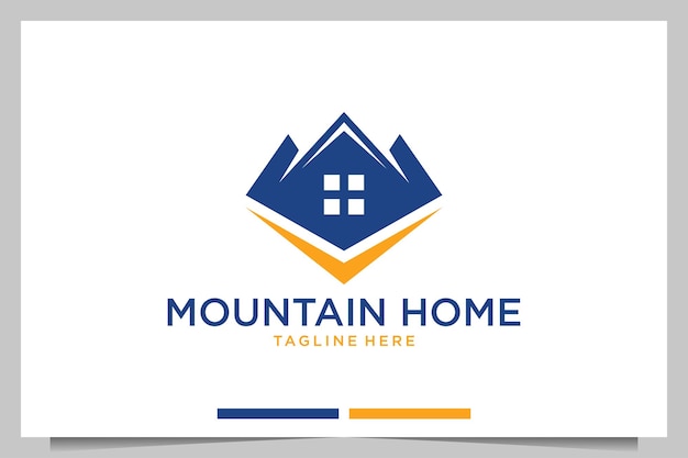 Modern logo-ontwerp voor thuis in de bergen