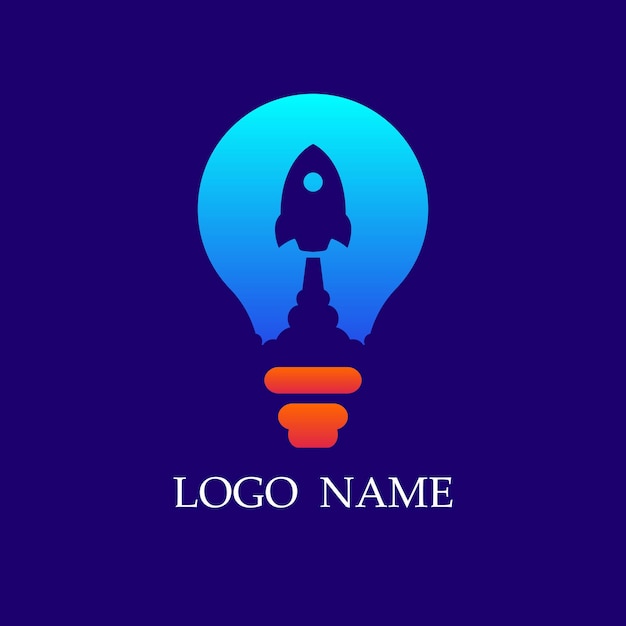 modern logo raket combinatie licht