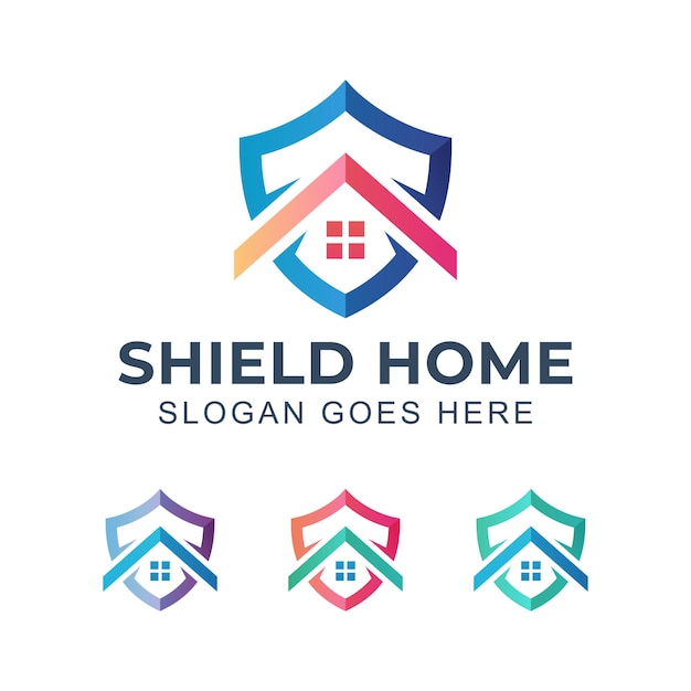 Modern logo van huisbeveiliging met schild