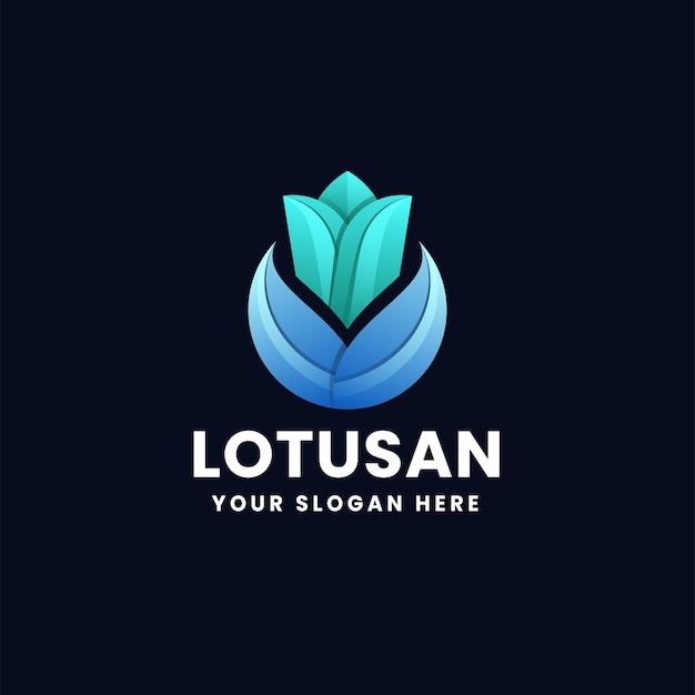 Modern Lotus-logo voor landbouw, planten, gezondheid en schoonheid