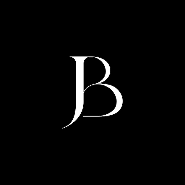Modern luxe monogram beginletter bj of jb logo-ontwerp