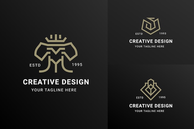 modern Luxurious styled Abstract company icon logo Emblem vector concept Design template set