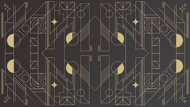 Modern Luxury Black Gold Art Deco Pattern Background