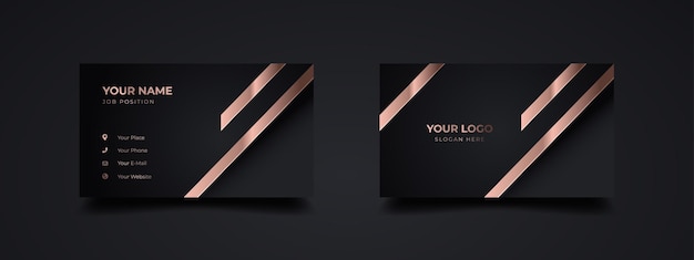 Vector modern luxury business card print template design inspiration from the abstract contact card