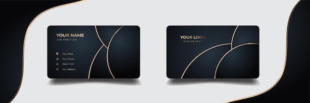 Vector modern luxury business card template design inspiration from the abstract background