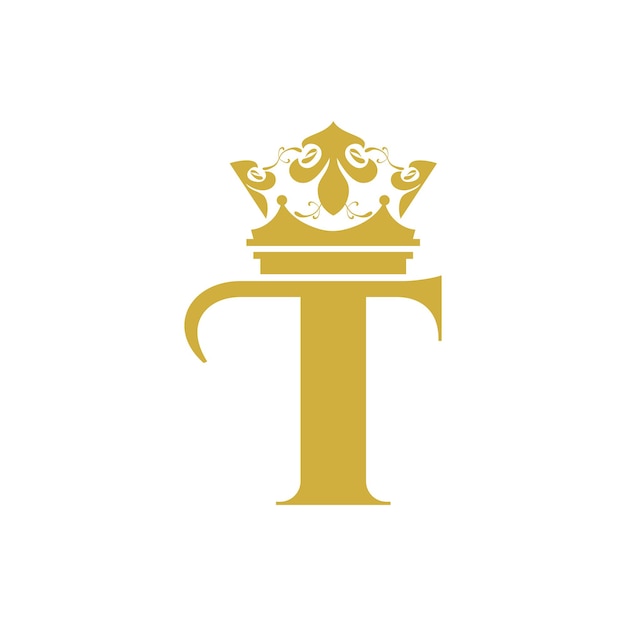 현대적이고 고급스러운 왕관 문자 디자인 로고