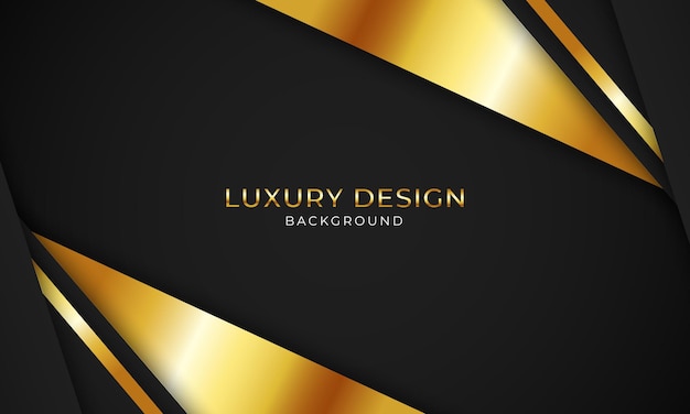 modern luxury dark overlapping background with golden lines triangle premium design