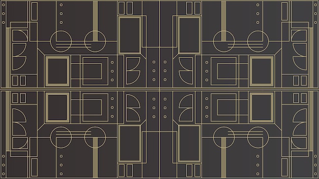 Design moderno e lussuoso della carta da parati del fondo del modello geometrico di art deco dell'oro nero decorativo astratto