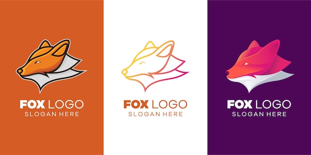 Modern and luxury fox logo template