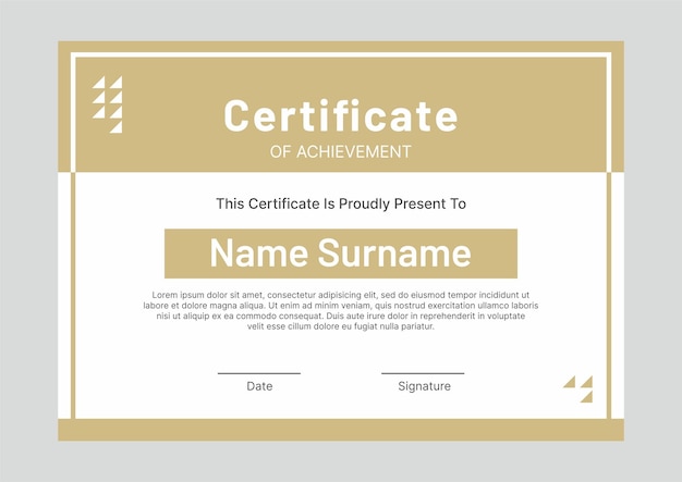 modern luxury gold certificate template design