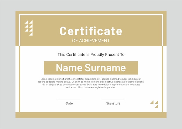 Modern luxury gold certificate template design