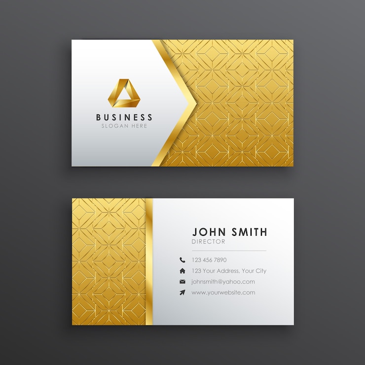 Vector modern luxury gold and silver business card