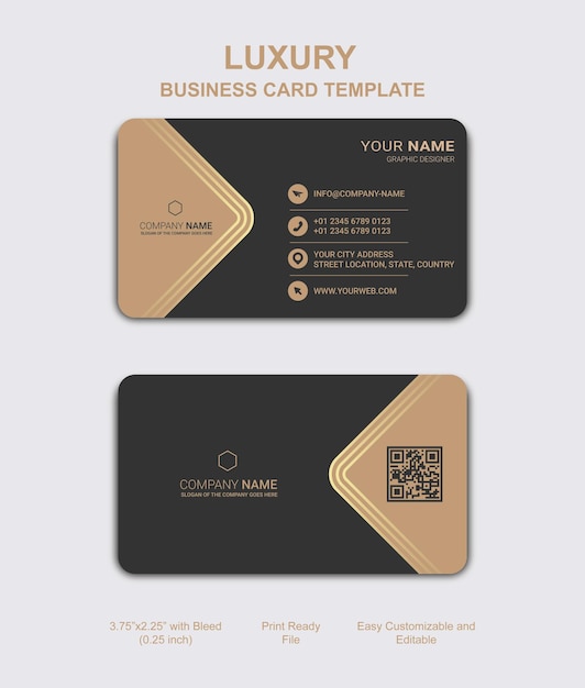 Modern and luxury horizontal business card template