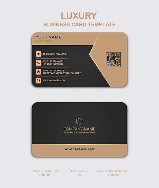 Modern and luxury horizontal business card template