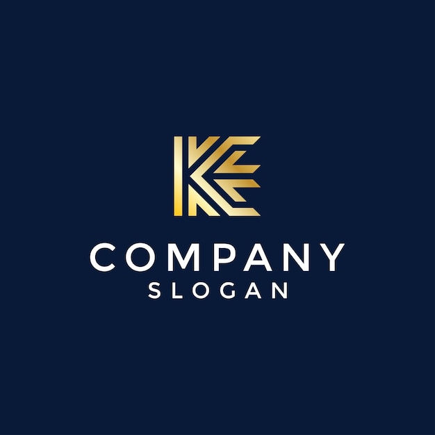 Modern and luxury initial letter KE or EK monogram logo