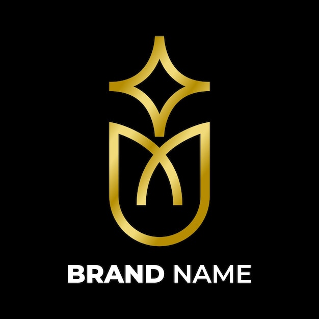 Modern Luxury Letter U King Crown Logo Design