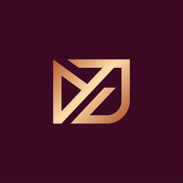 Modern luxury MJ monogram logo design