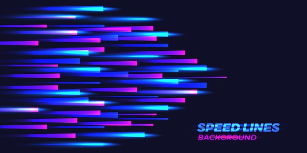 Современные роскошные неоновые лучи синего света всплеск скорости линии абстрактный фон для гонок
