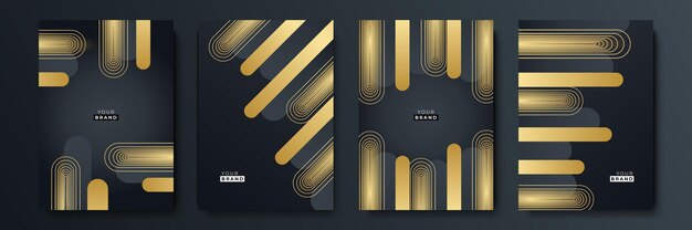 Vector modern luxury premium elegant gold black abstract background with lines texture pattern